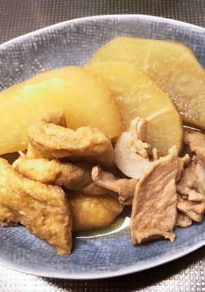大根大量消費　大根、豚バラ肉、薄揚げ煮物-レシピのメイン写真
