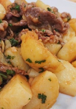 豚肉とじゃがいもの甘辛炒め-レシピのメイン写真
