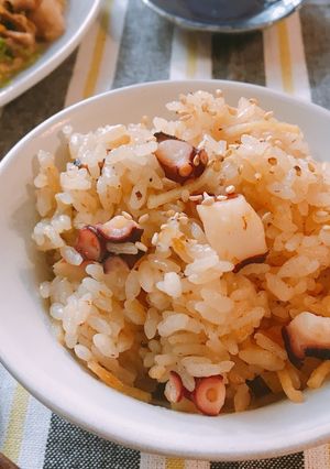 茅野屋だしで♡タコと生姜の炊き込みご飯-レシピのメイン写真