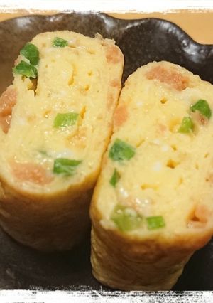 甘くない鮭フレークと青ネギの卵焼き-レシピのメイン写真
