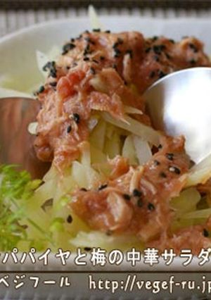 青パパイヤと梅の中華サラダ-レシピのメイン写真