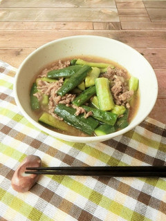 きゅうりのガーリックひき肉あんかけ-レシピのメイン写真