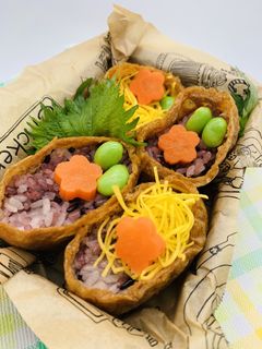 彩り華やか☆黒紫米でオープンいなり-レシピのメイン写真