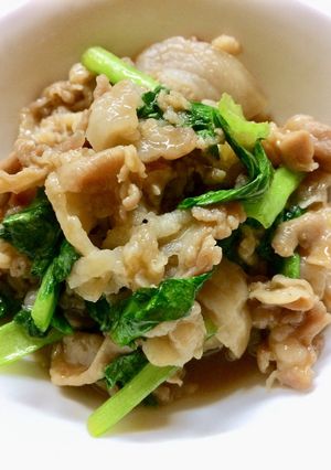 豚こま切肉と小松菜の柔らか煮-レシピのメイン写真