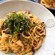 お茶漬けの素で簡単!和風パスタ