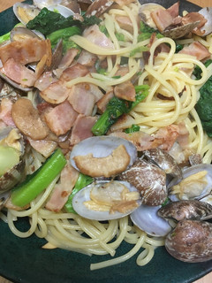 菜の花とあさりのパスタ♩ペペロンチーノ風-レシピのメイン写真