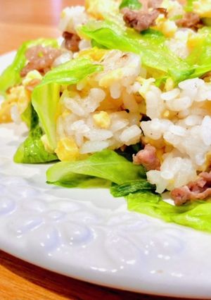 我が家の牛肉ザーサイ♡レタスチャーハン♡-レシピのメイン写真