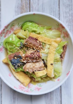 レンジで簡単！鯖缶とキャベツのレンジ煮-レシピのメイン写真