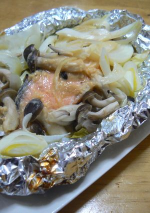鮭と野菜の味噌バターホイル焼き-レシピのメイン写真
