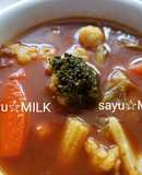 ズボラで無駄なくトマトカレースープ☆