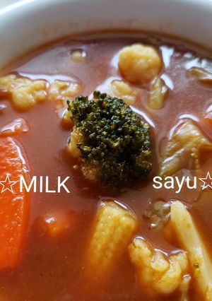 ズボラで無駄なくトマトカレースープ☆-レシピのメイン写真