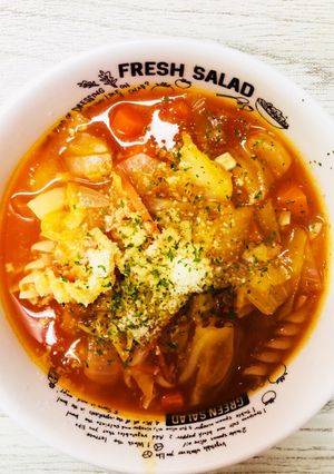トマトジュースで作る簡単ミネストローネ-レシピのメイン写真