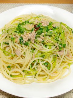豆苗とツナのパスタ-レシピのメイン写真