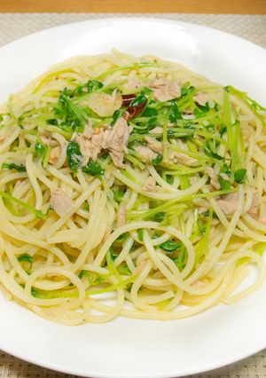 豆苗とツナのパスタ-レシピのメイン写真