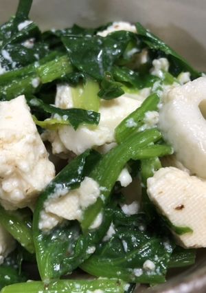ちくわ豆腐ほうれん草サラダ-レシピのメイン写真