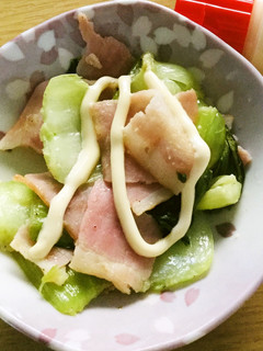 チンゲンサイとベーコンのマヨソテー-レシピのメイン写真
