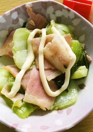 チンゲンサイとベーコンのマヨソテー-レシピのメイン写真