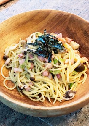 ネギ味噌のカルボナーラ　豆乳仕立て-レシピのメイン写真