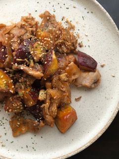 豚バラとさつまいもの甘辛ケチャップ炒め-レシピのメイン写真