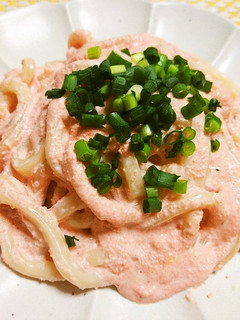 ランチや夜食に♫簡単明太クリームうどん-レシピのメイン写真