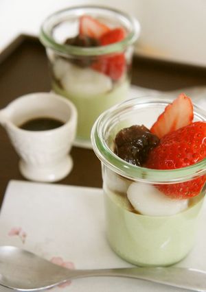 おうち春スイーツ＊抹茶ムースの白玉パフェ-レシピのメイン写真