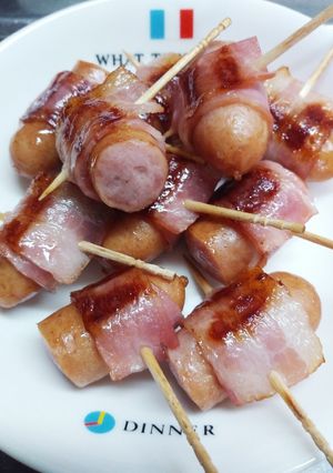 超簡単♪ウインナーのベーコン巻き焼き-レシピのメイン写真