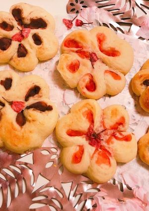 桜あんぱん♡手ごね-レシピのメイン写真