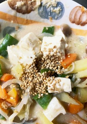 全てレンジ肉なし味噌ミルク豆腐春雨炒め煮-レシピのメイン写真