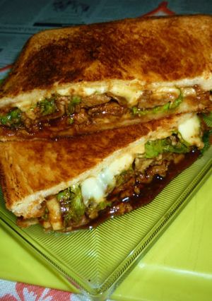 豚ロースとわさび菜のホットサンド-レシピのメイン写真