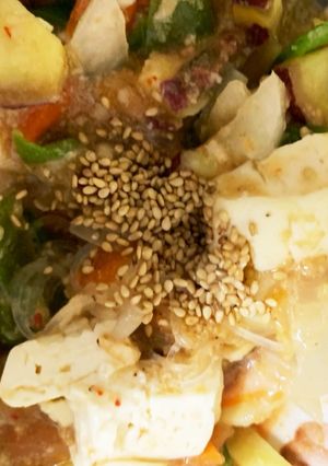 全てレンジ豆腐春雨とろみキムチそぼろ炒煮-レシピのメイン写真