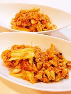 鶏そぼろをリメイクして回鍋肉風炒め-レシピのメイン写真