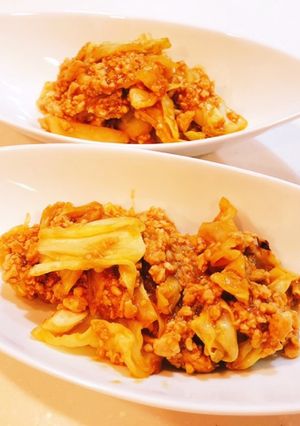 鶏そぼろをリメイクして回鍋肉風炒め-レシピのメイン写真