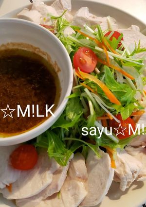 鶏むね肉のヘルシーサラダ(^o^)-レシピのメイン写真