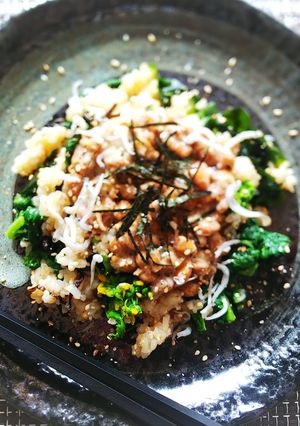 菜の花の納豆ちらし♪サラダ風-レシピのメイン写真