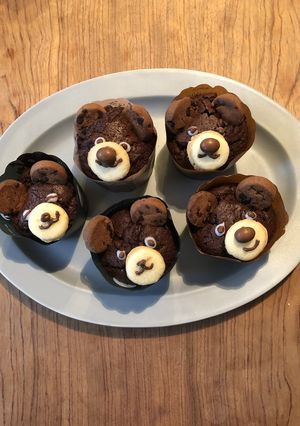 くまチョコマフィン　チョコカップケーキ-レシピのメイン写真