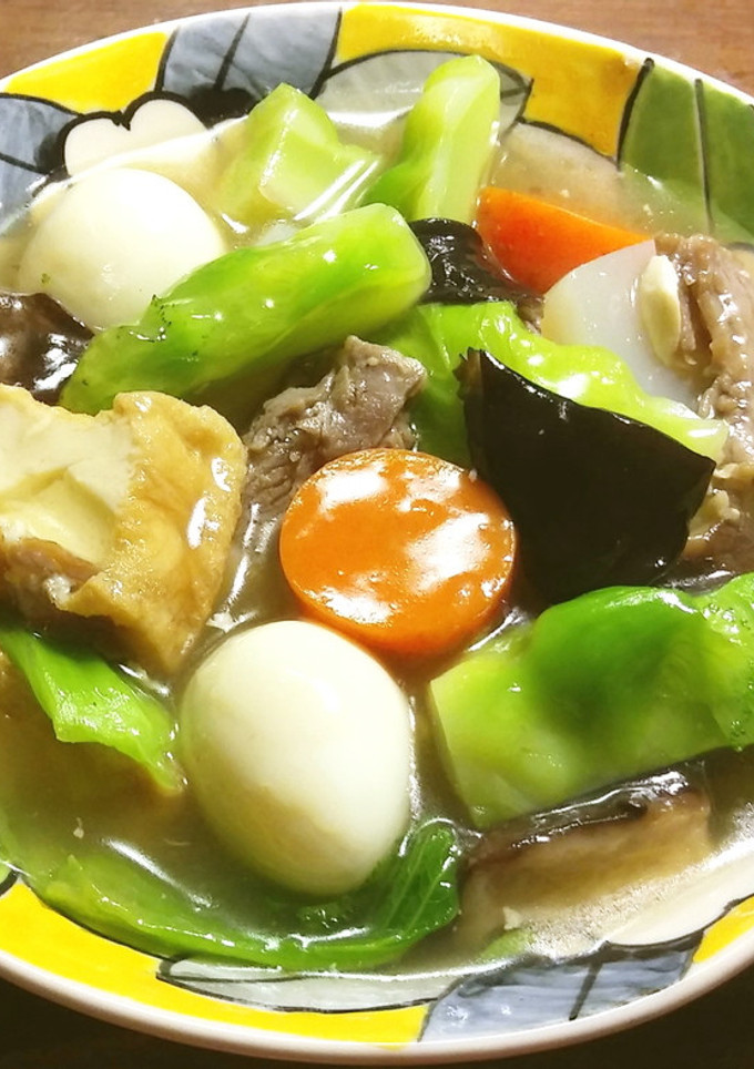 蕾菜、春人参、厚揚げ、茸のあんかけの煮物-レシピのメイン写真