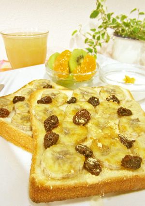 朝食＆おやつに☆簡単きなこバナナトースト-レシピのメイン写真