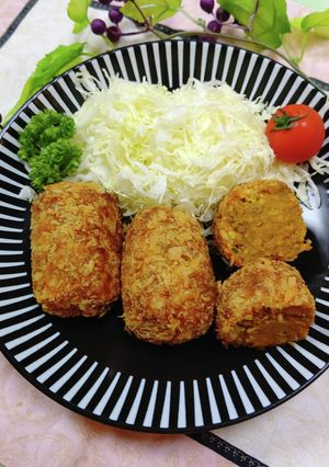 味つけ南瓜で作る肉入りコロッケ美味-レシピのメイン写真