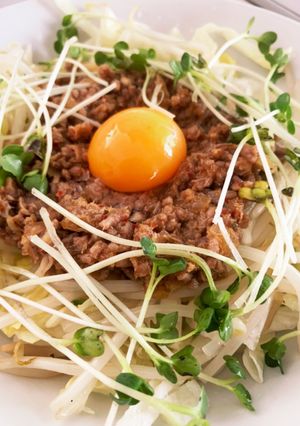 サバ缶でヘルシー♪台湾まぜそば風うどん-レシピのメイン写真