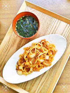 簡単5分!納豆キムチの焼きうどん-レシピのメイン写真