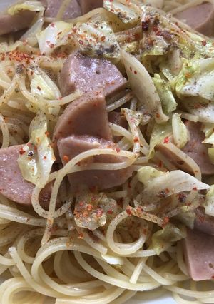キャベツとハムとパスタのマヨソテー-レシピのメイン写真