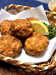 こんがり*豚ひき肉と竹の子のつくね揚げ-レシピのメイン写真
