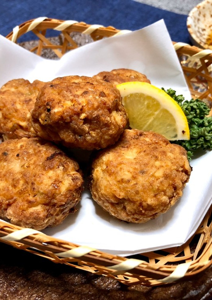 こんがり＊豚ひき肉と竹の子のつくね揚げ-レシピのメイン写真