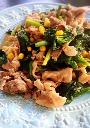 豚こま肉とほうれん草のオイマヨソテー-レシピのメイン写真