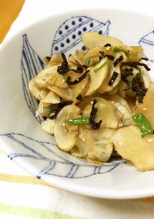 健康野菜！キクイモの塩こんぶ和え-レシピのメイン写真