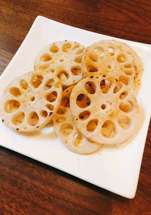 れんこんの素焼き　カレー塩で-レシピのメイン写真