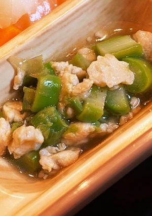 【離乳食後期〜】アスパラと挽肉のあんかけ-レシピのメイン写真