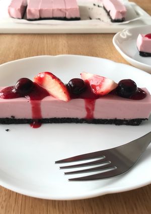 ラズベリーレアチーズケーキ-レシピのメイン写真