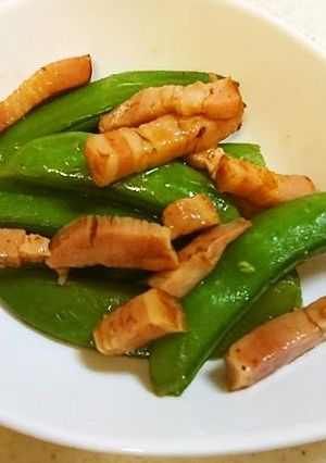 スナップえんどうベーコン煮-レシピのメイン写真