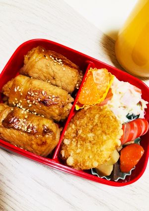 肉巻きおにぎり弁当☆-レシピのメイン写真